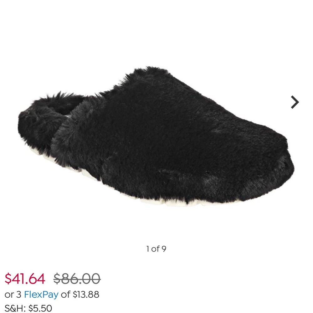 NIB-JSlides slippers- black- size 6